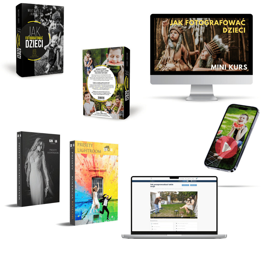 PAKIET: KSIĄŻKA „Jak fotografować dzieci – 89 sposobów na piękne zdjęcia” + MINI KURS Jak fotografować dzieci + ZESTAW 40 PRESETÓW